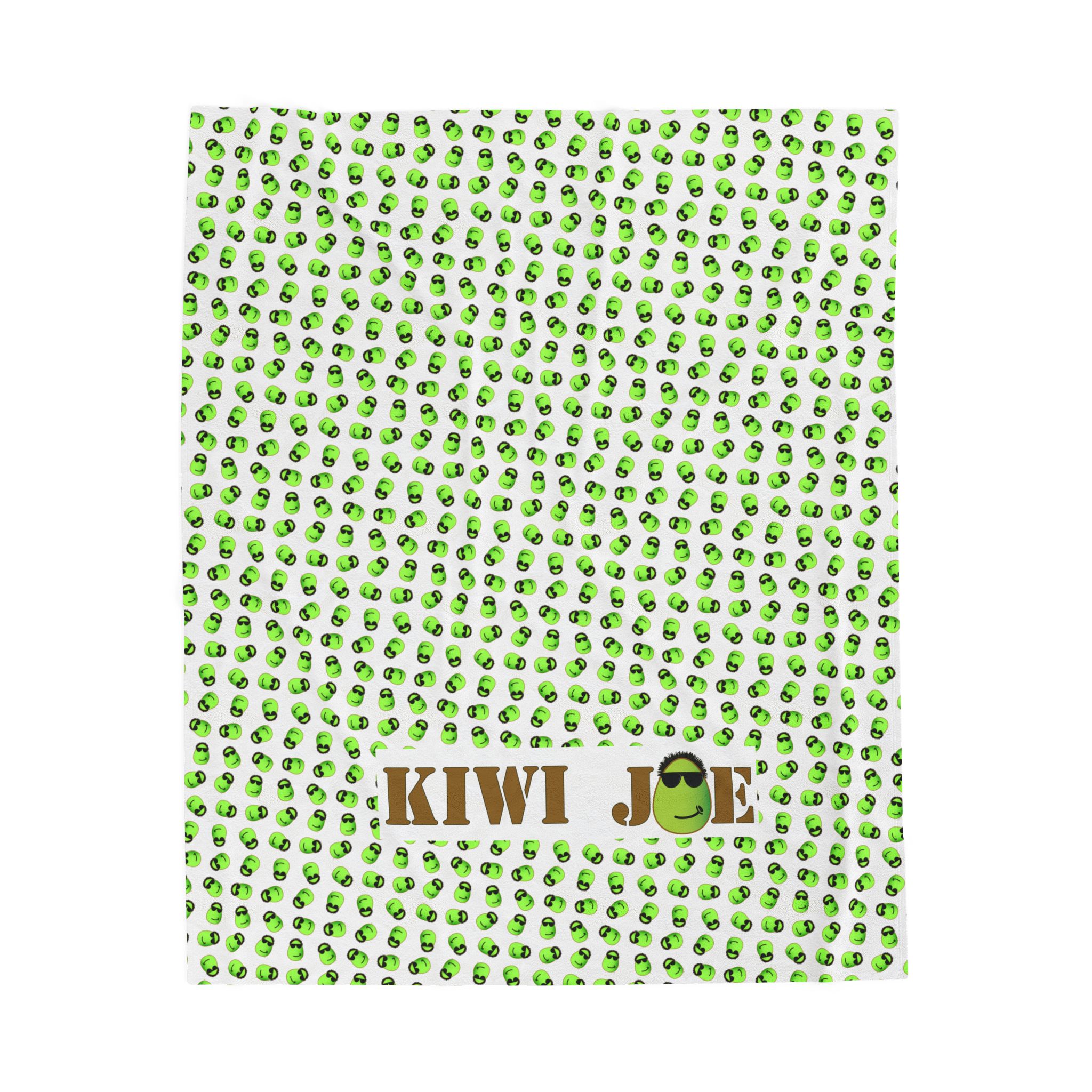 Kiwi Joe Plush Blanket — Soft Velveteen Fruit Pattern Throw